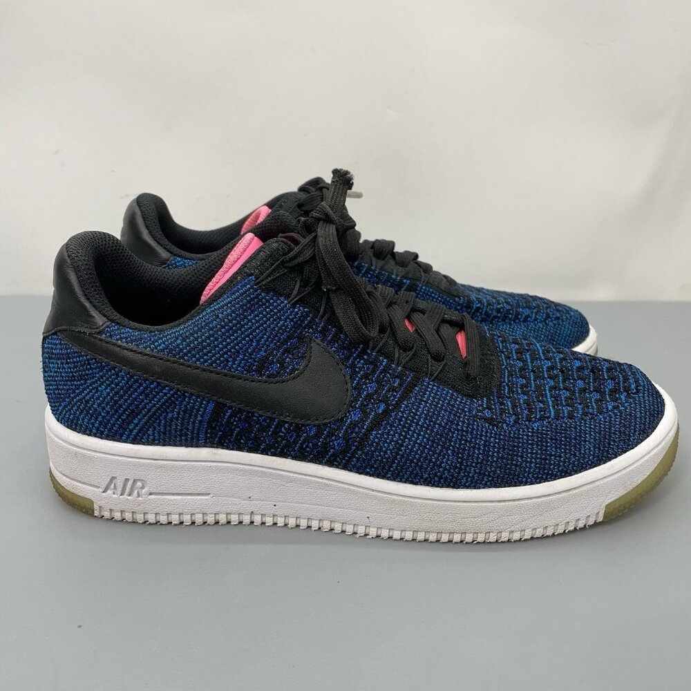 Nike Air Force 1 Ultra Flyknit Low Sneakers Shoes Athletic Blue Pink Womens 9.5